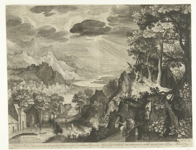 アブラハムの犠牲のある風景 作： Nicolaes de Bruyn