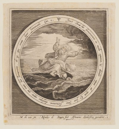 第二日天地創造から楽園追放までの水の分割 作： Nicolaes de Bruyn