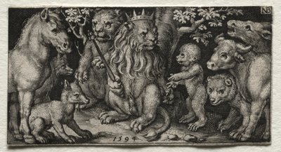 百獣の王、1594年。 作： Nicolaes de Bruyn