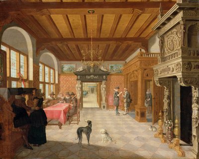 数字のあるホールのインテリア、1621 作： Nicolaes de Gyselaer