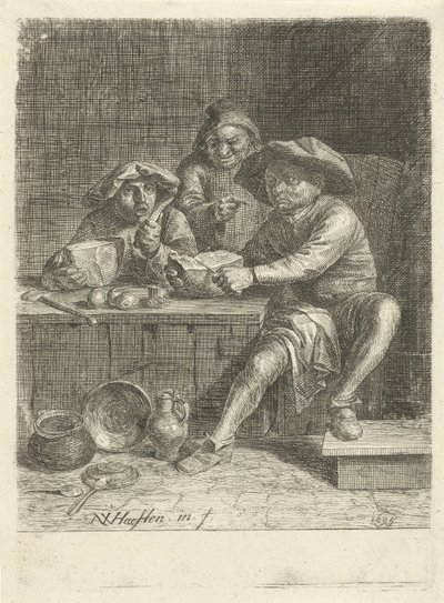 パンとテーブルで農民 作： Nicolaes van Haeften