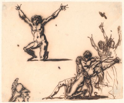 パトロクレスの死を嘆くアキレスとアジサシ 作： Nicolai Abildgaard