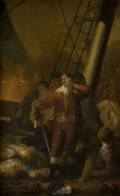 旗艦「トリニティ」に乗船するクリスチャン4世 作： Nicolai Abildgaard