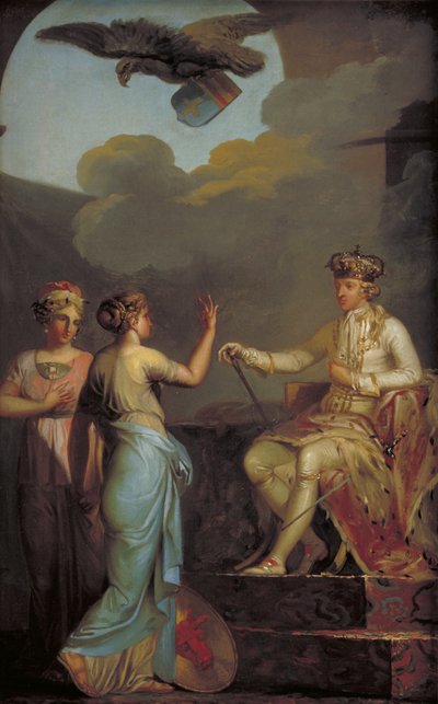 1773 年に公爵とホルスタイン王室を統合したクリスチャン 7 世 作： Nicolai Abildgaard
