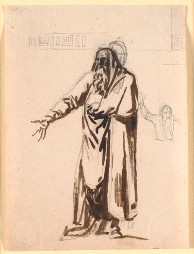 右手を伸ばして立っているギリシャの老人 作： Nicolai Abildgaard