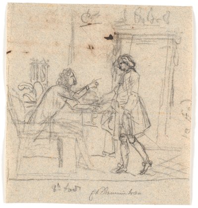 座っている紳士と立っている紳士の会話 作： Nicolai Abildgaard