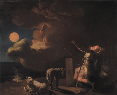 フィンガルは月明かりで先祖の亡霊を見る 作： Nicolai Abildgaard