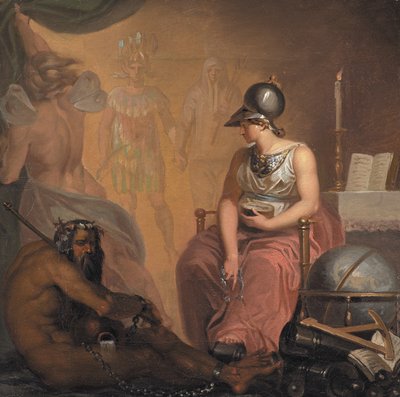 学習の復活、印刷と火薬の発明、アメリカの発見 作： Nicolai Abildgaard