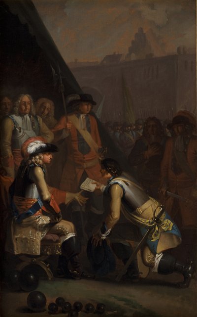 マグヌス・ステンボックが1714年にトーニング要塞をフリードリヒ4世に明け渡す、1785年。 作： Nicolai Abraham Abildgaard