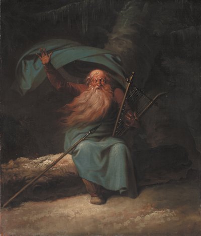 白鳥の歌を歌うオシアン、1780-1782年。 作： Nicolai Abraham Abildgaard