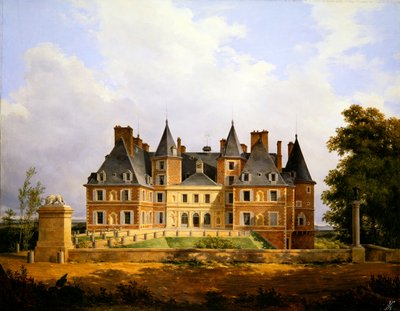 フランスのシャトーの眺め 作： Nicolas Alexandre Barbier