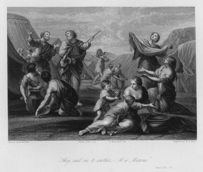 マナを集める、出エジプト記16章 作： Nicolas (after) Poussin