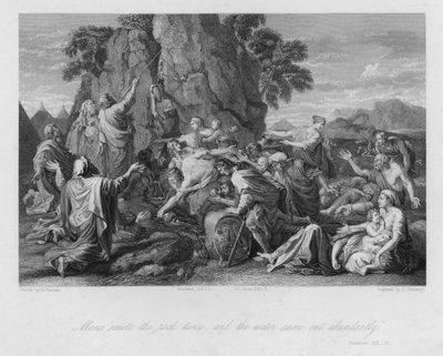 岩を叩くモーセ、民数記XX 作： Nicolas (after) Poussin