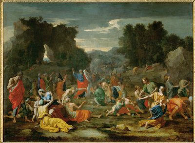Les Israelites recuillant la manne dans le desert - 砂漠でマナを集めるイスラエルの民 ... 作： ニコラ (所属) プッサン