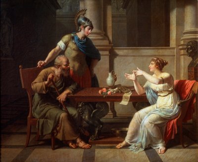 1801年、アスパシアのソクラテスとアルキビアデス。 作： Nicolas Andre Monsiau