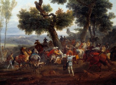 宗教の戦争"1590年のイヴリーの戦いの後のフランス王アンリ4世（1553-1610）とサリーの出会い" 1590年3月14日のイヴリーの戦いでは、カトリック同盟に対する王室軍の勝利が見られた。サリー公マクシミリアン・オブ・ベスーン（1 作： Nicolas Antoine Taunay
