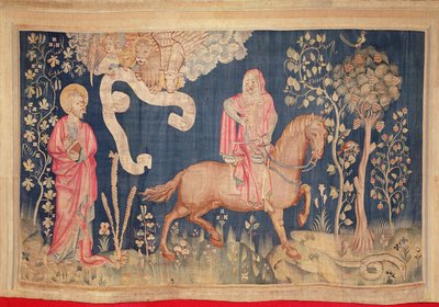 怒りの黙示録タペストリー、1373-87年の黒い馬の飢饉、タペストリー 作： Nicolas Bataille