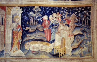 ヨハネの黙示録』（1373年～1383年）n.30：地面に倒れた死者たちニコラ・バタイユ（1330-1405）のタペストリー 作： Nicolas Bataille
