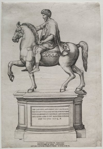 マルクス・アウレリウスの騎馬像、1548年。 作： Nicolas Beatrizet