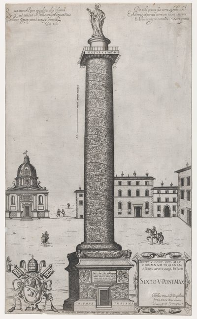 Speculum Romanae Magnificentiae:トラヤヌスの列柱、1589年、1589年。 作： Nicolas Beatrizet.