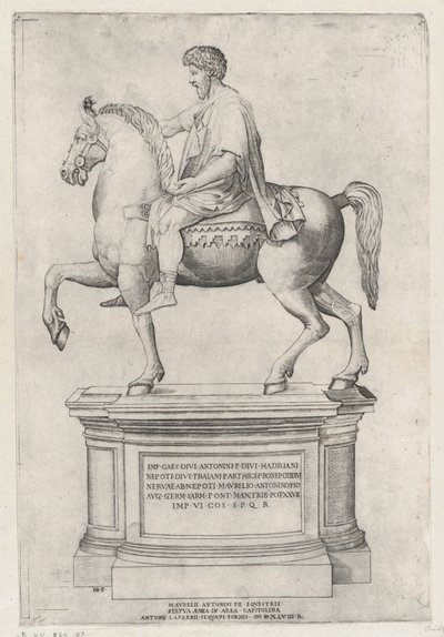 国会議事堂にあるマルクス・アウレリウスの騎馬像、1548., 1548. 作： Nicolas Beatrizet