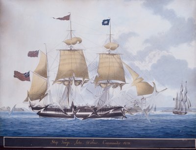 マルタ、ヴァレッタ港沖のスリー マスター ジョージ 作： Nicolas Cammillieri of Malta