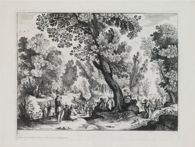 洗礼者聖ヨハネの説教のある森の風景 作： Nicolas Cochin