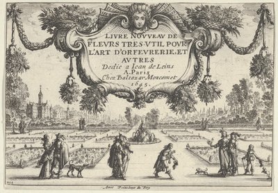 タイトル プレート、『New Book of Very Useful Flowers』、1645 年、1645 年より。 作： Nicolas Cochin