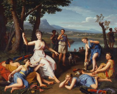 狩りから戻ったダイアナの女性の肖像画、1698 作： Nicolas Colombel
