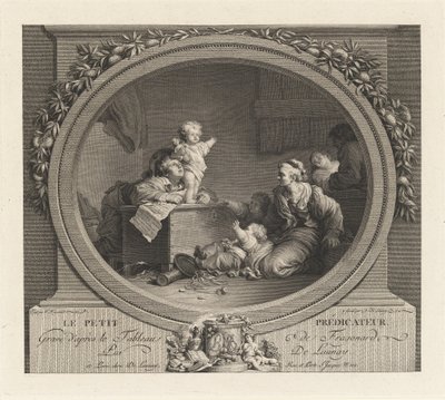 小さな説教者 作： Nicolas Delaunay after Jean Honoré Fragonard