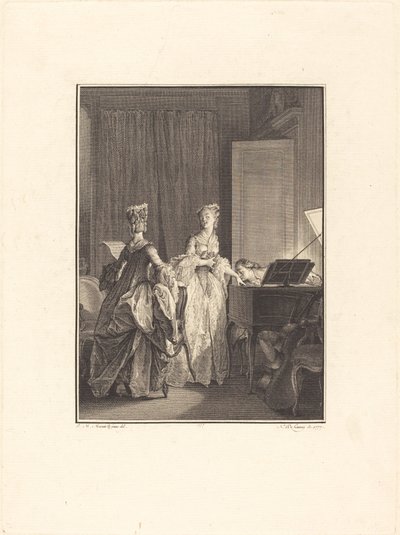 心に感じたキスをこの手に 作： Nicolas Delaunay after Jean Michel Moreau
