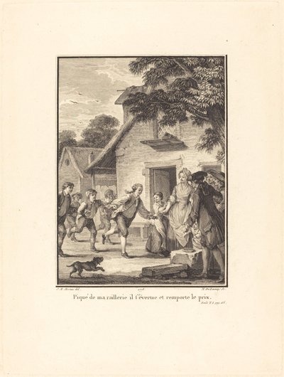 私の嘲笑に刺され、彼は努力して賞を獲得した 作： Nicolas Delaunay after Jean Michel Moreau