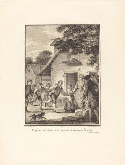 私の嘲笑に刺され、彼は努力して賞を獲得した 作： Nicolas Delaunay after Jean Michel Moreau