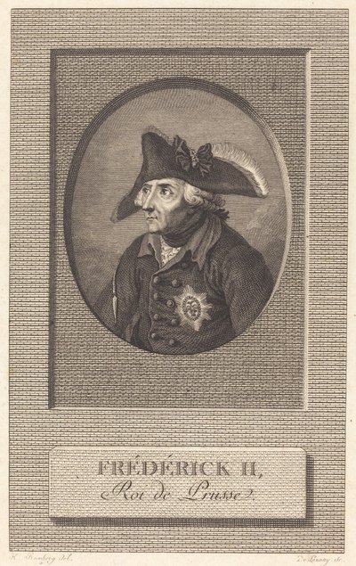 フリードリヒ大王、プロイセン王 作： Nicolas Delaunay after Johann Heinrich Ramberg