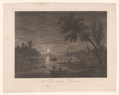 漁師とムーズの夜景 III.ème Vue sur la Meuse. (アイテムのタイトル) 作： Nicolas Dufour