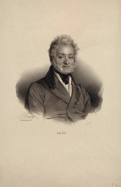 作曲家フェルディナンド パエル 1771-1839 の肖像。 作： Nicolas Eustache Maurin