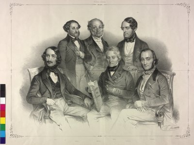 有名なヴァイオリニスト、ヘンリー・ウィルヘルム・エルンストのイメージのタブロー（リトグラフ） 作： Nicolas Eustache Maurin