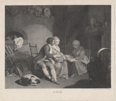 ソワールの夕べ、1780 年代。 作： Nicolas Francois Regnault
