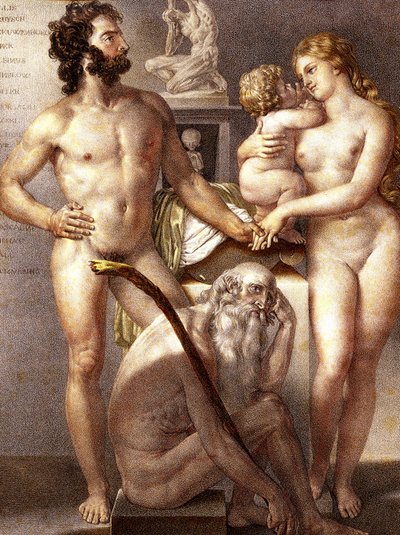 人間の解剖学 - 3つの時代 1884年 作： Nicolas Henri (after) Jacob