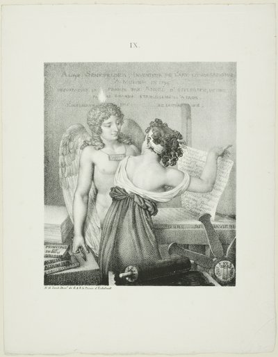 アロイス・ゼネフェルダーの L’Art de la lithography からのリトグラフの天才 作： Nicolas Henri Jacob