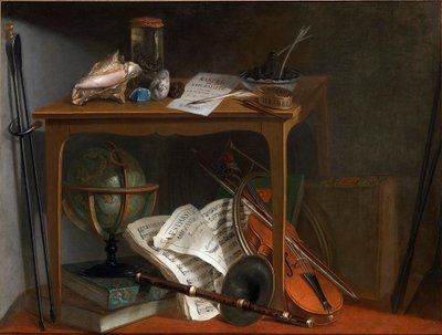 DevantsdeCheminéeのペアの1つ：NaturalistManualとテーブル上にあるオブジェクト 作： Nicolas Henri Jeaurat de Bertry