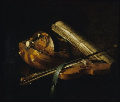 楽器のある静物、1756年。 作： Nicolas Henri Jeaurat de Bertry
