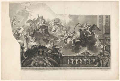 神々が集う天井画（プレート2） Ceiling du Milieu de la Grande Gallerie du Palais Royal (オブジェクトのタイトル) 作： Nicolas Henri Tardieu
