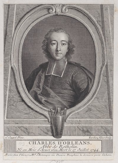 シャルル ドルレアンの肖像、ロテラン修道院長、1744-49 年、1744-49 年。 作： Nicolas Henri Tardieu