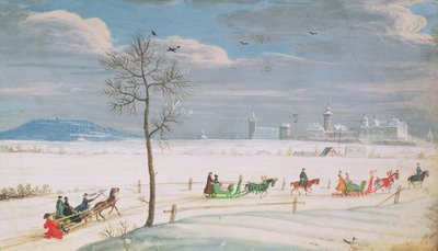 そりのあるドイツの雪景色 作： Nicolas Hoffmann
