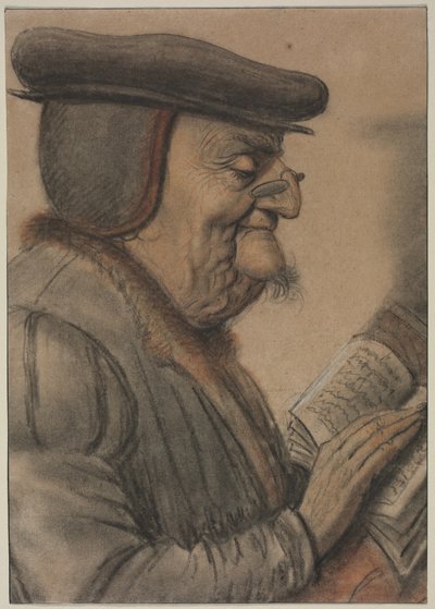 本を読む年配の男性、1600年代前半。 作： Nicolas Lagneau