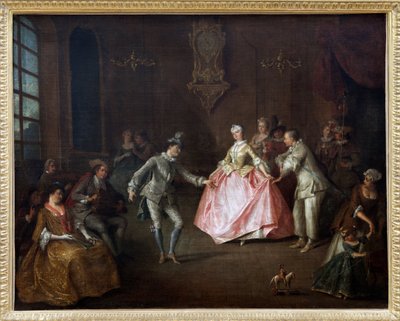 コスチューム ボールの前に、ニコラス ランクレット (1690-1743) によるキャンバスの油絵。 写真、キム・ヨンテ、ナント、ナント美術館。 作： Nicolas Lancret