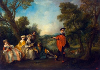 公園でのコンサート」、1720-1743。 作： Nicolas Lancret