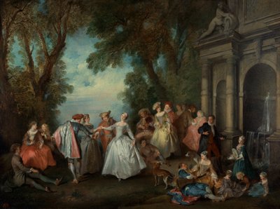 噴水の前で踊る、1724年頃（帆布に油彩） 作： Nicolas Lancret