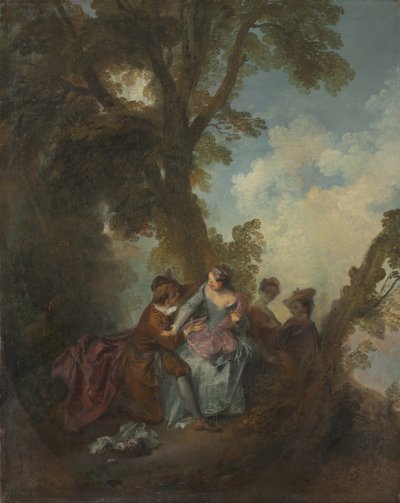愛の宣言、c.1720（キャンバスに油彩） 作： Nicolas Lancret